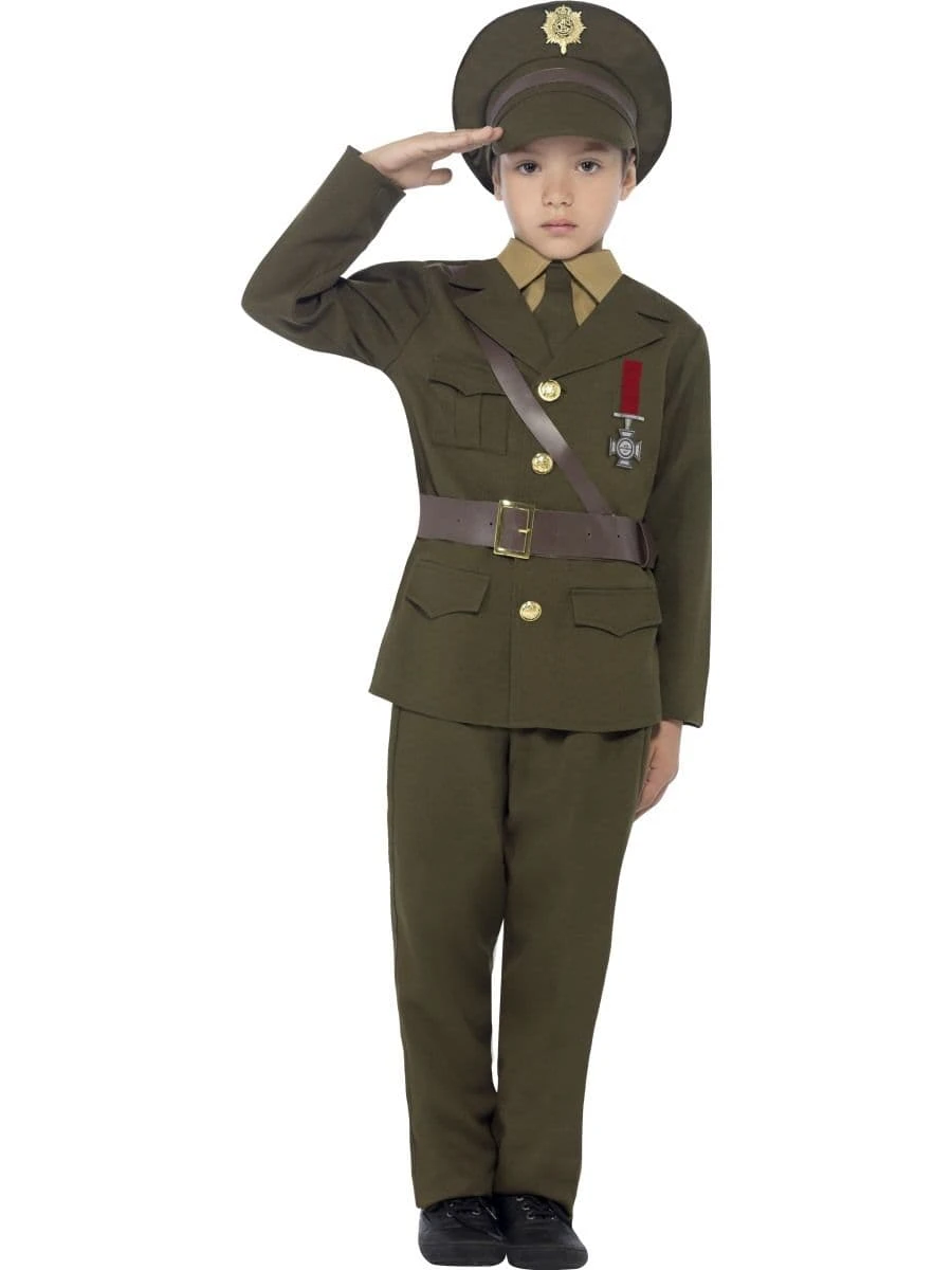 Smiffys Boy's Wartime Army Officer Uniform 3 Smiffys Boy's Wartime Army Officer Uniform