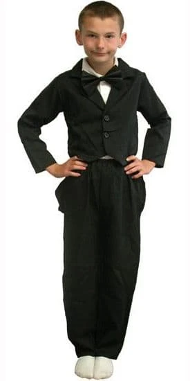 Boys Black Tailcoat Morning Suit Costume 3 Boys Black Tailcoat Morning Suit Costume