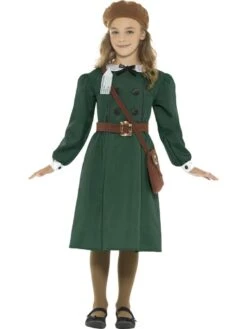 Smiffys Girl's World War 2 Evacuee Costume -Smiffys Store girl s world war 2 evacuee costume 39496 p