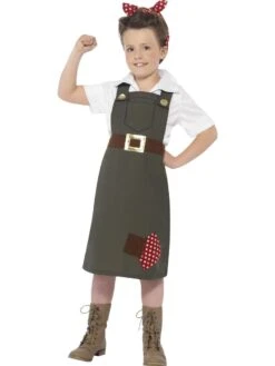 Smiffys Girl's WW II Factory Worker Costume