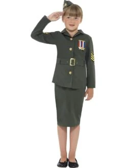 Smiffys Girl's WWII Army Uniform Costume -Smiffys Store girl s wwii army uniform costume 36436 p