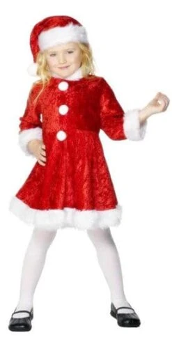 Smiffys Girls Mini Miss Santa Costume