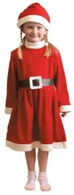 Girls Santa Dress And Hat